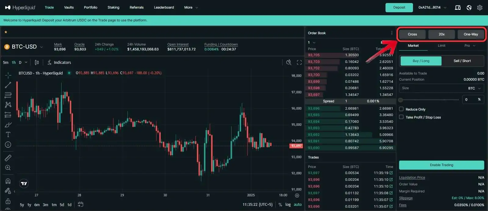 Hyperliquid Perpetual Trading Set Conditions