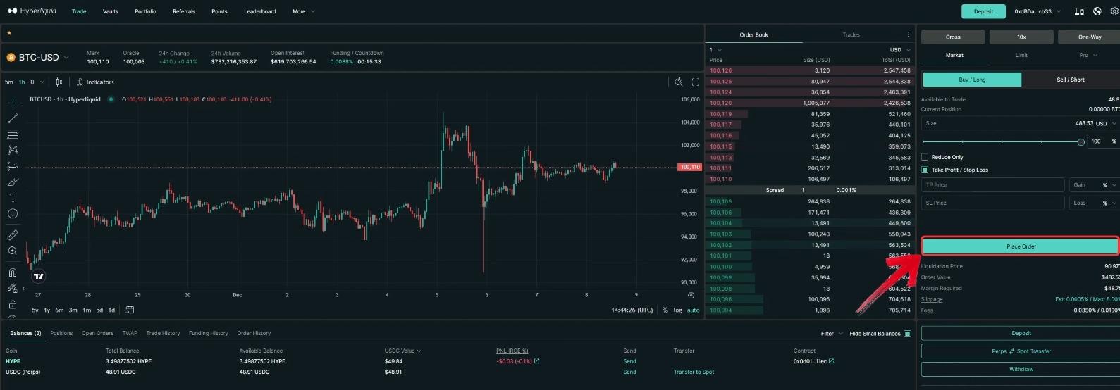 Trading on Hyperliquid