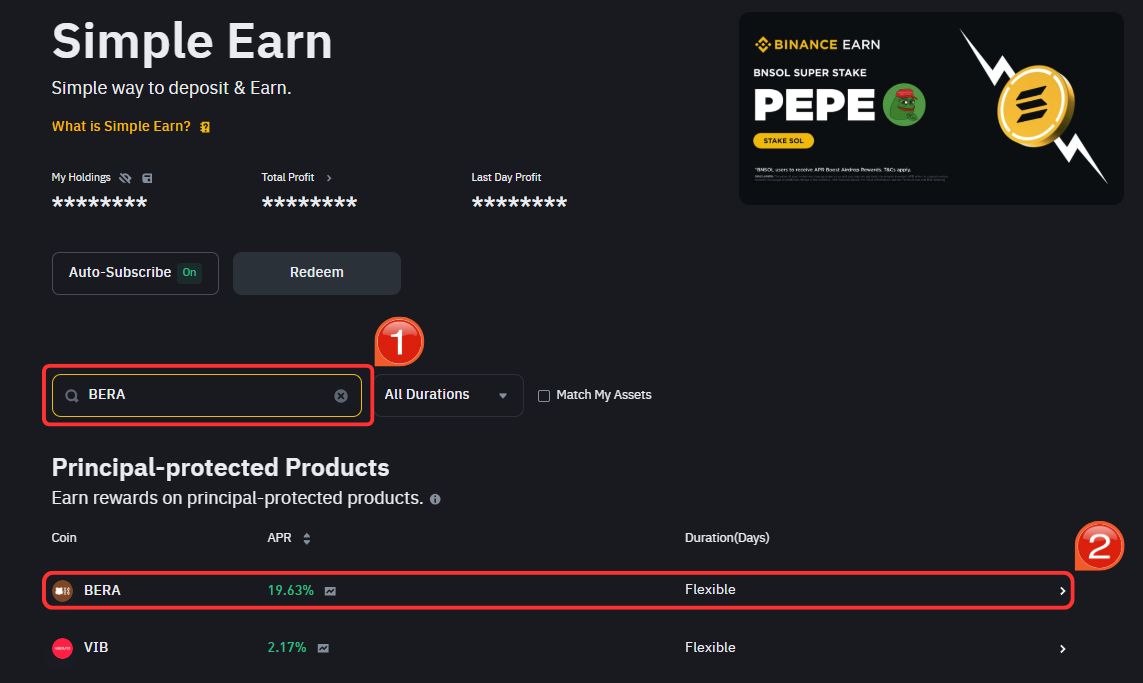 Earn with BERA