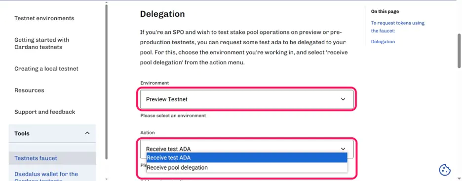 Testnet Environment and Action