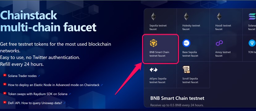 Chainlink tBNB Testnet Faucet