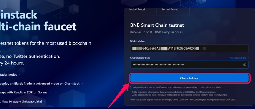 Claim tBNB Tokens