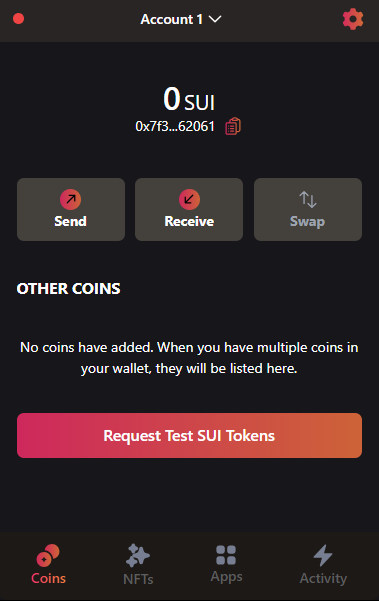 Glass Wallet Interface