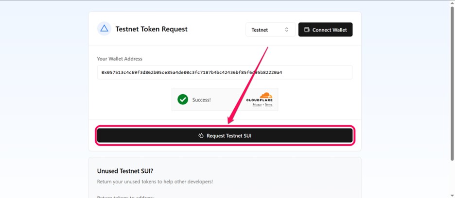Request Testnet SUI