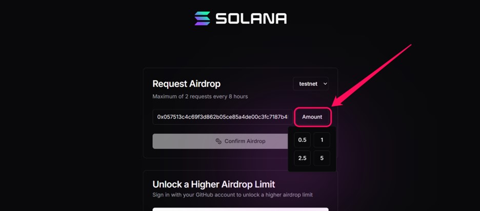 SOL Testnet Amount