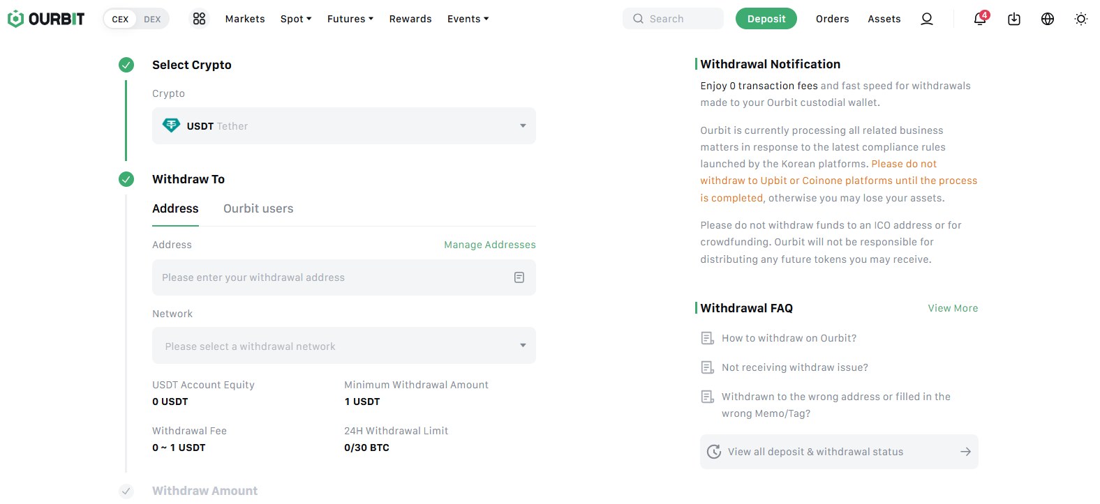 ourbit withdrawals