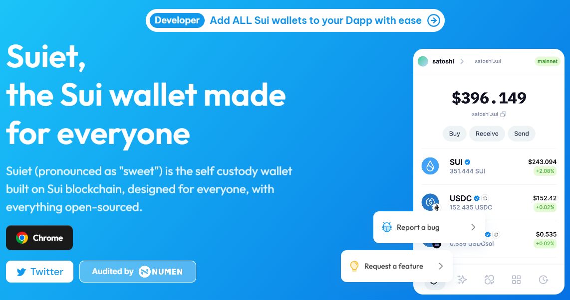 suiet Wallet Homepage