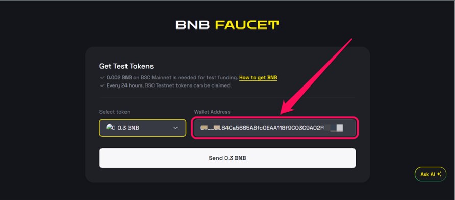 tBNB Wallet Address