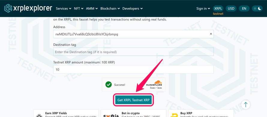Get XRPL Testnet XRP
