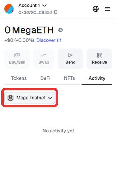 MetaMask Network options