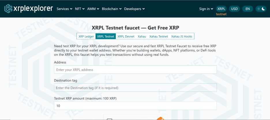 XPRL Explorer Faucet