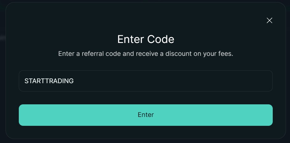 Hyperliquid referral code field