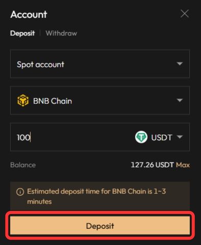Deposit Funds in Aster DEX