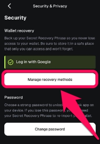 Manage MetaMask Recovery Method