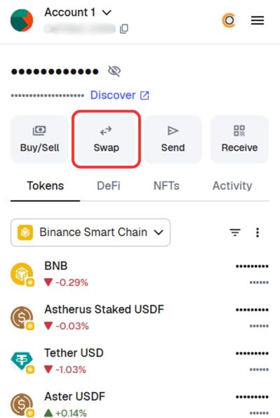 MetaMask swap feature