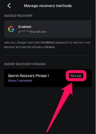 Reveal Wallet SRPs
