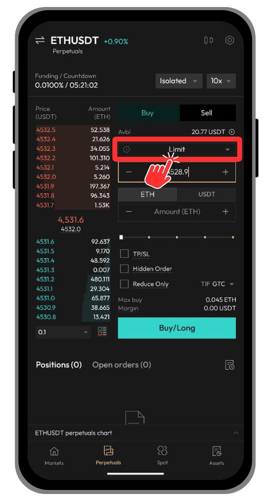 Aster DEX Perpetual Trading Order Type