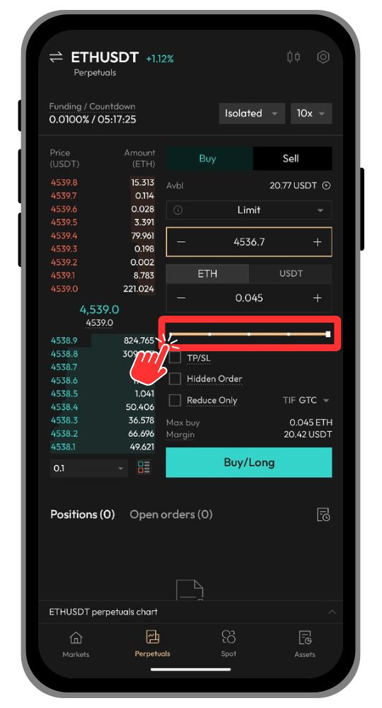 Aster DEX Perpetual Trading amount allocation