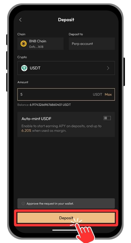 Deposit funds to Aster DEX