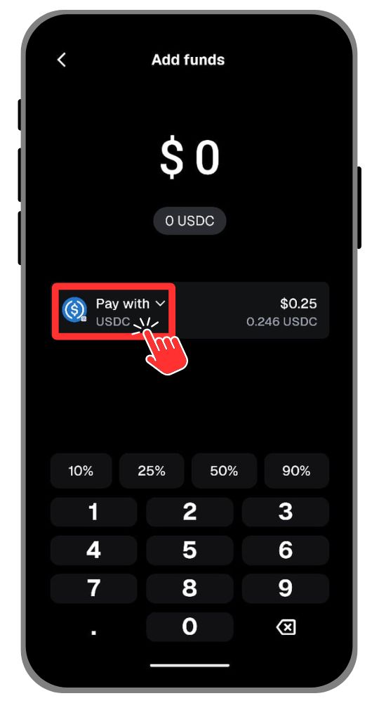 MetaMask Perp select token to swap