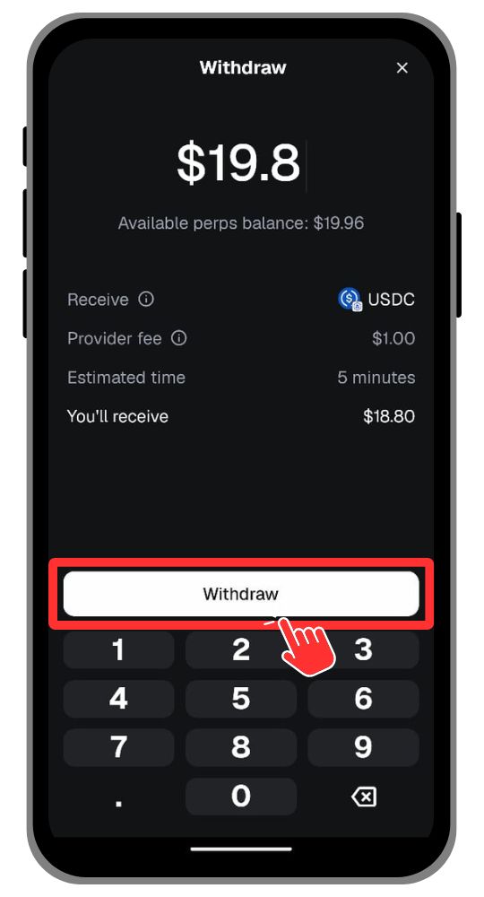 Withdraw funds from MetaMask Perps to MetaMask Wallet