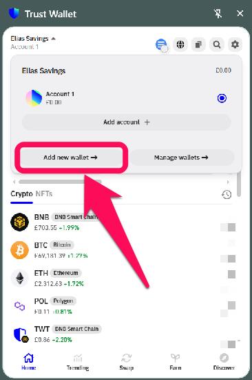 Add New Trust Wallet