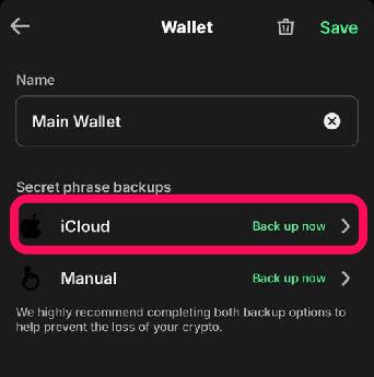 Google or iCloud Backup