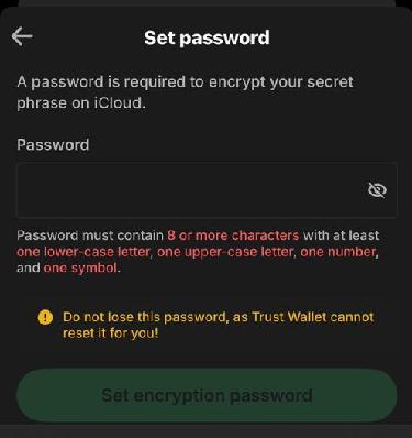Set Up Backup Password