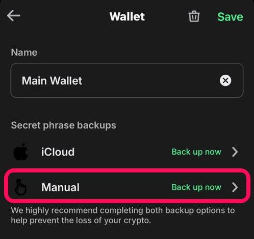 Trust Wallet Manual Backup
