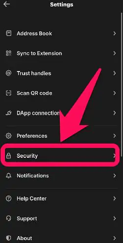 Trust Wallet Security Settings