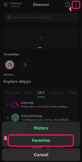 Check Favorites dApps