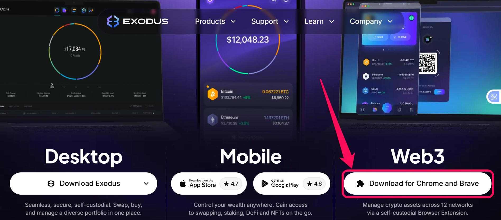 Download Exodus Wallet Extension