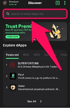 Enter dApps URL