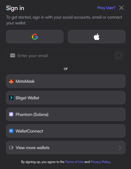 Select a wallet to connect to dYdX