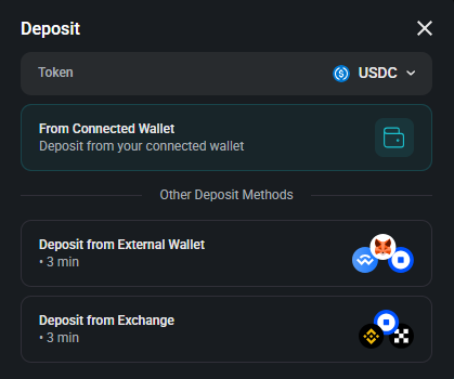 Paradex Deposit funds