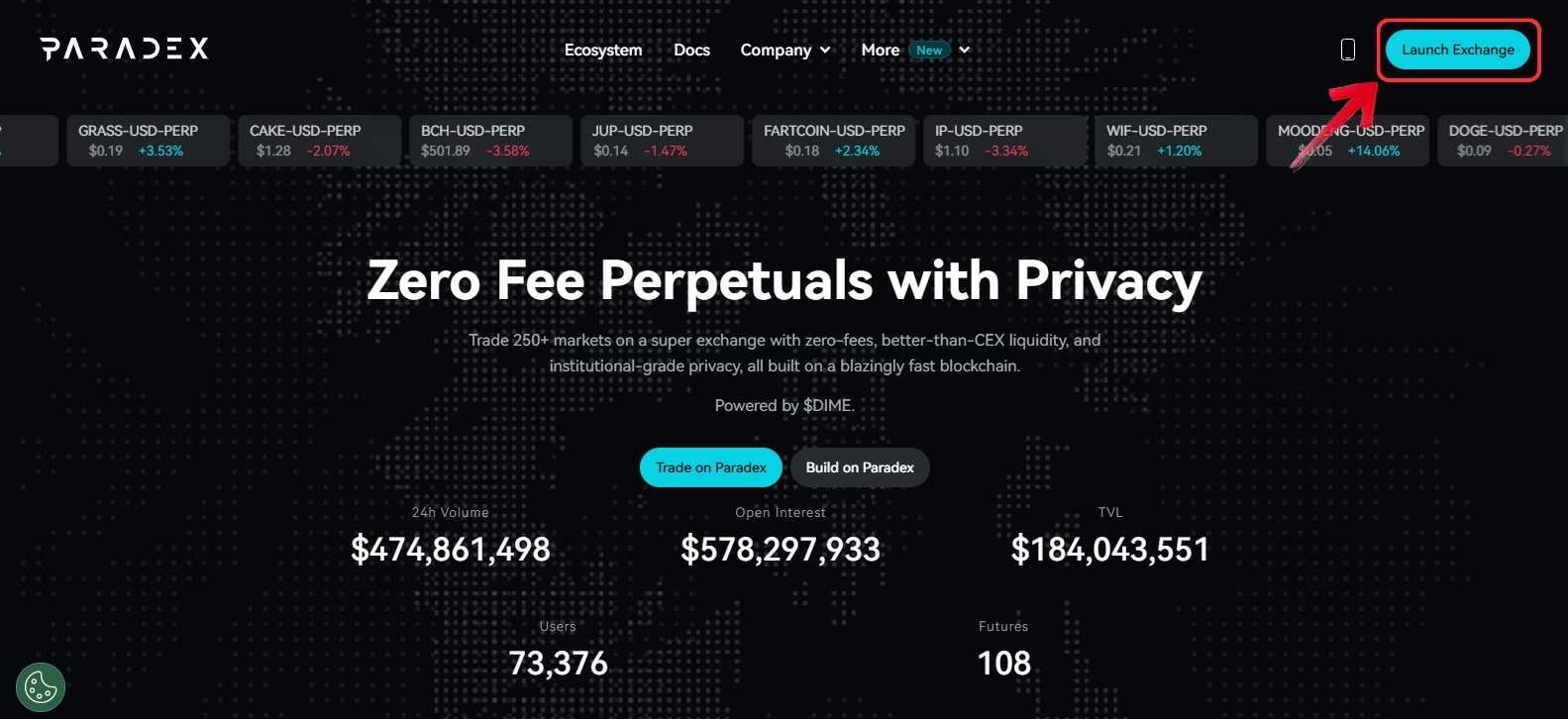 Paradex Launch Exchange