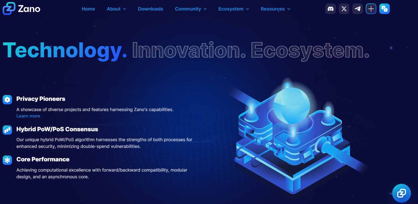 Zano homepage
