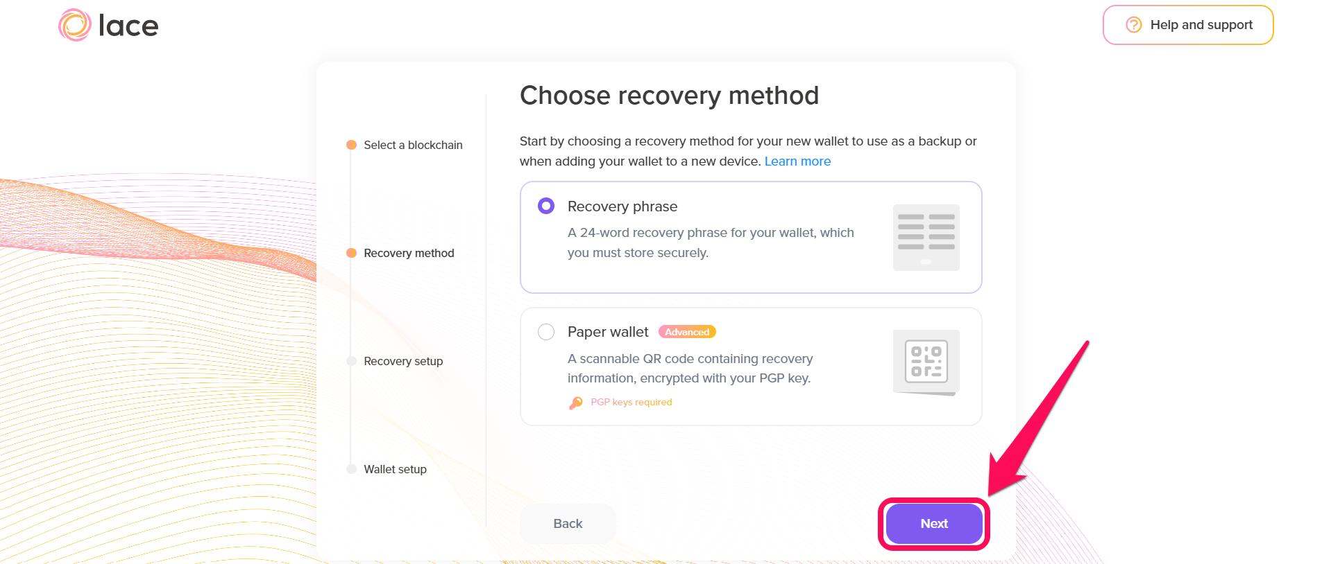 Choose Lace Recovery Method