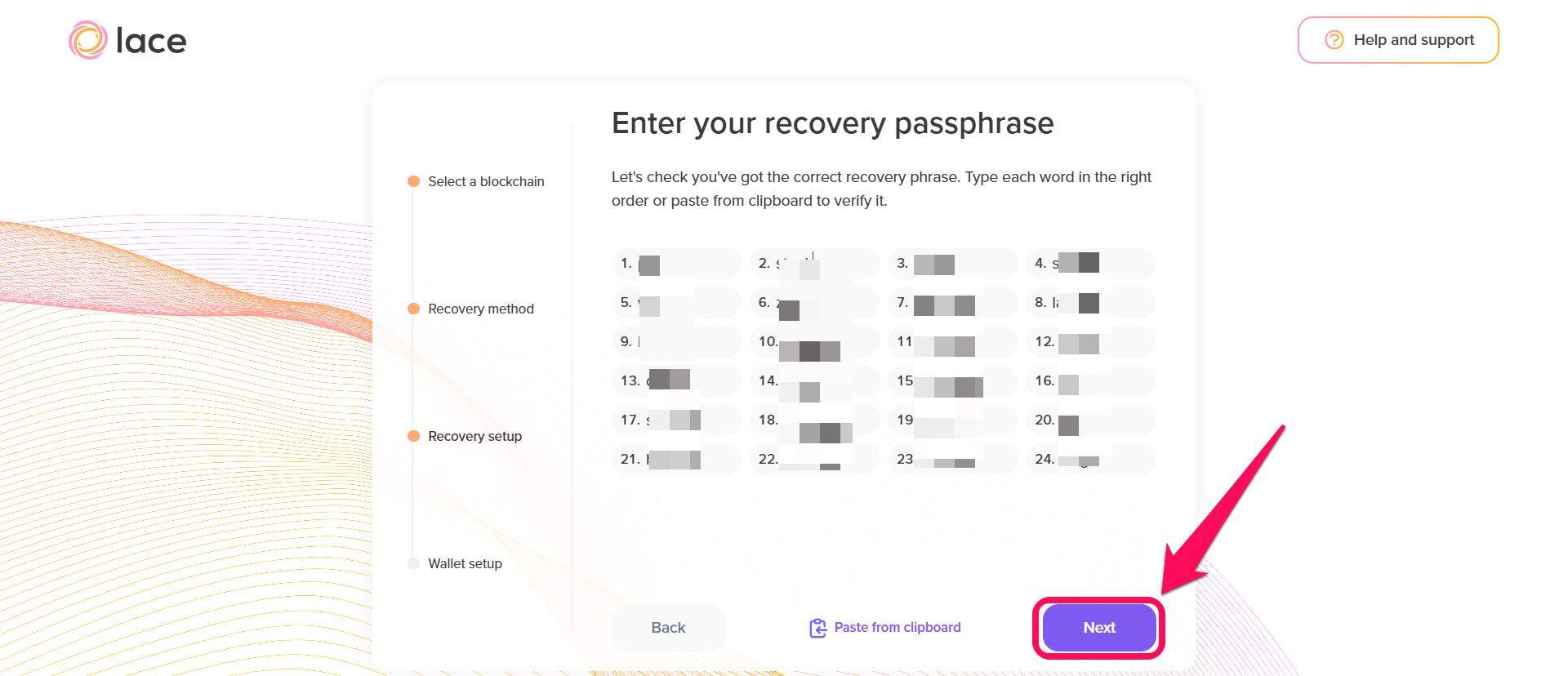 Confirm Recovery Phrase