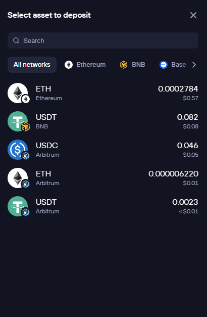 Deposit funds to GMX account