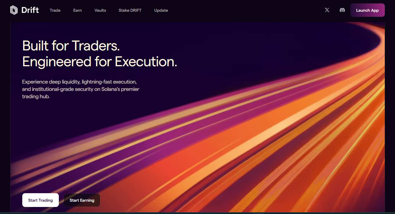 Drift Protocol homepage
