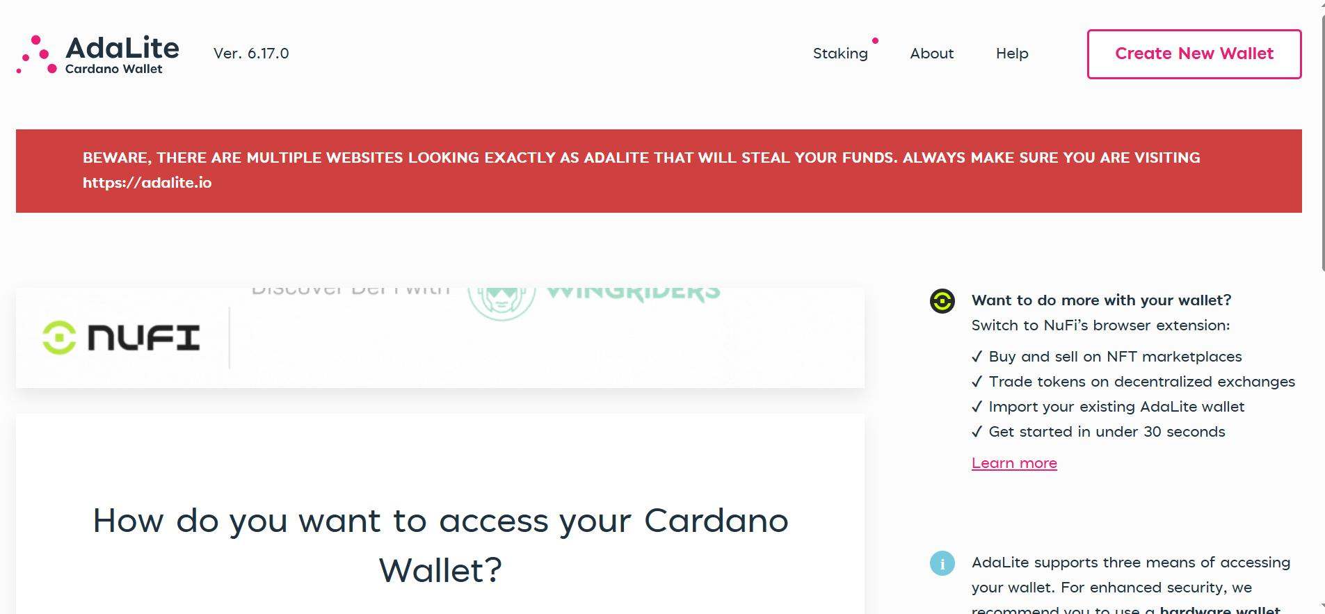 Official AdaLite Wallet Website