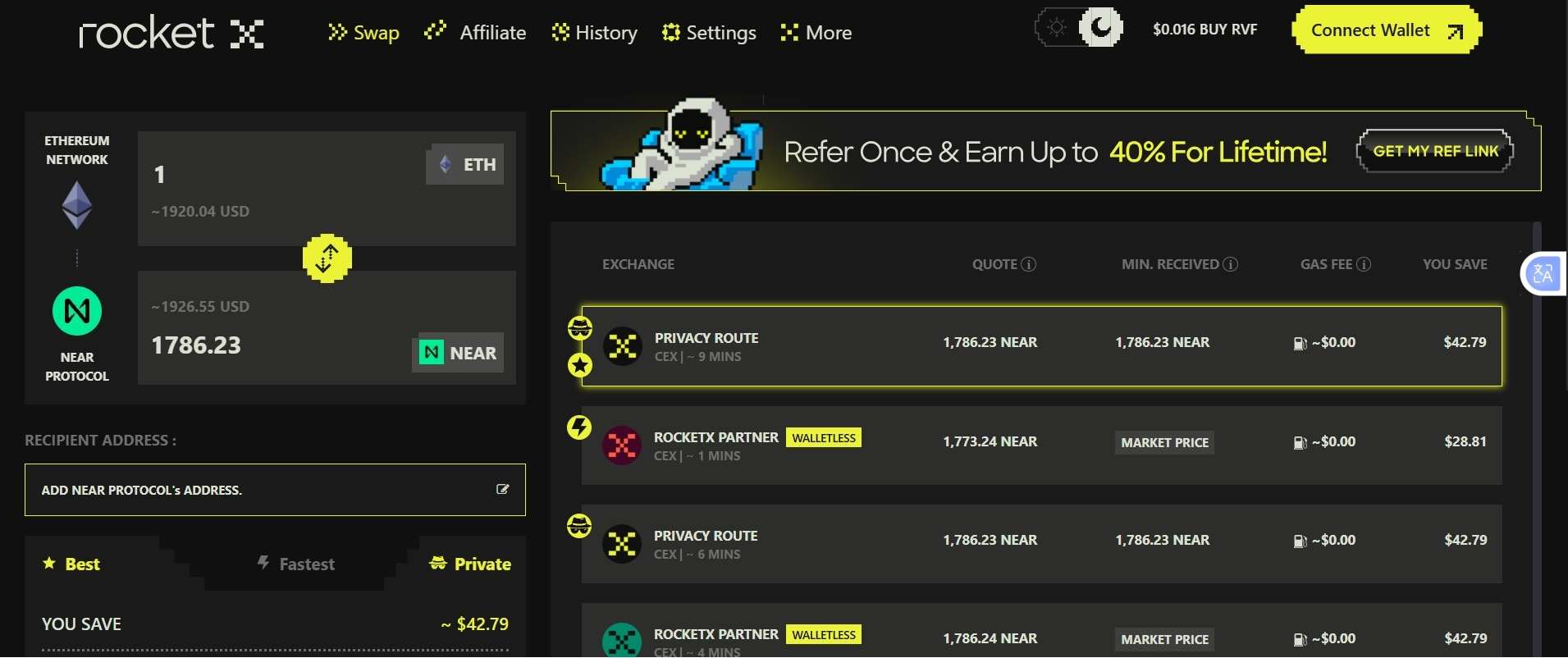 RocketX Exchange Website