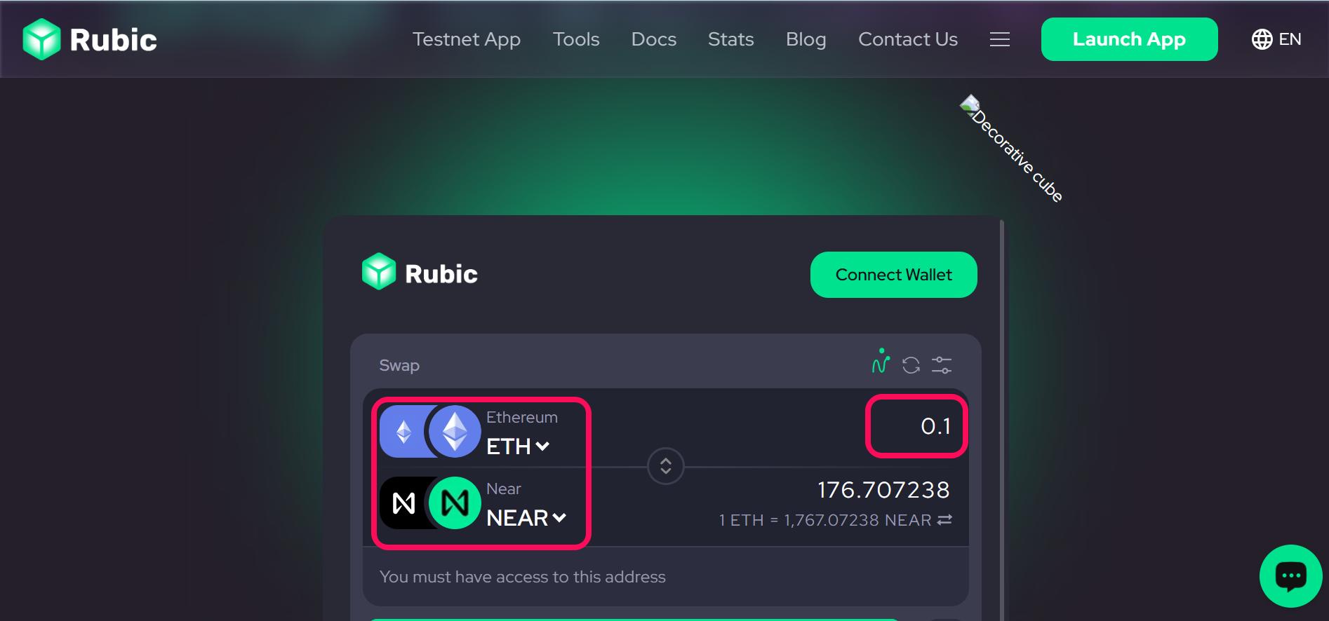 Select Token and Amount