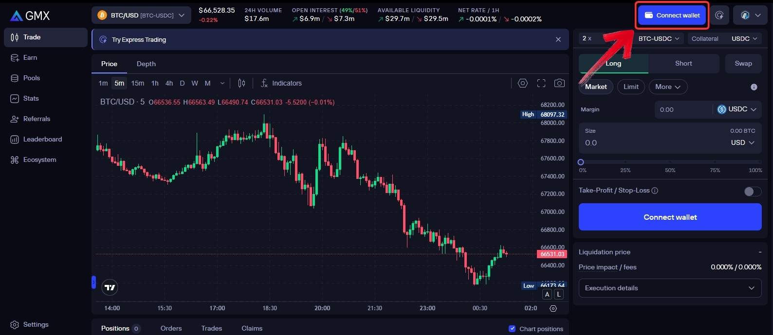 connect wallet to GMX wallet