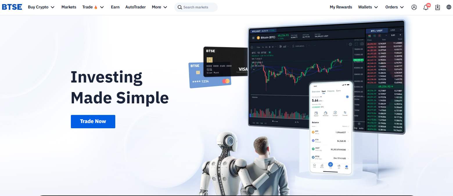 BTSE homepage 2026