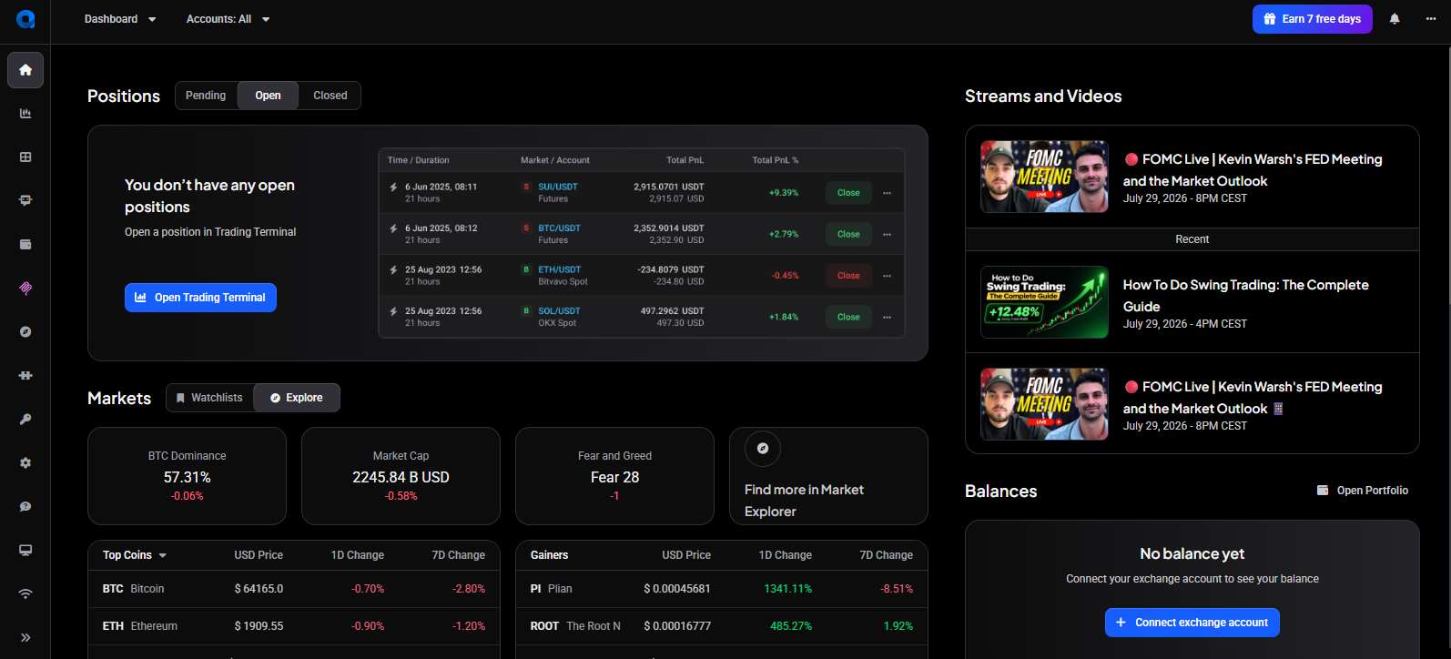 Altrady dashboard