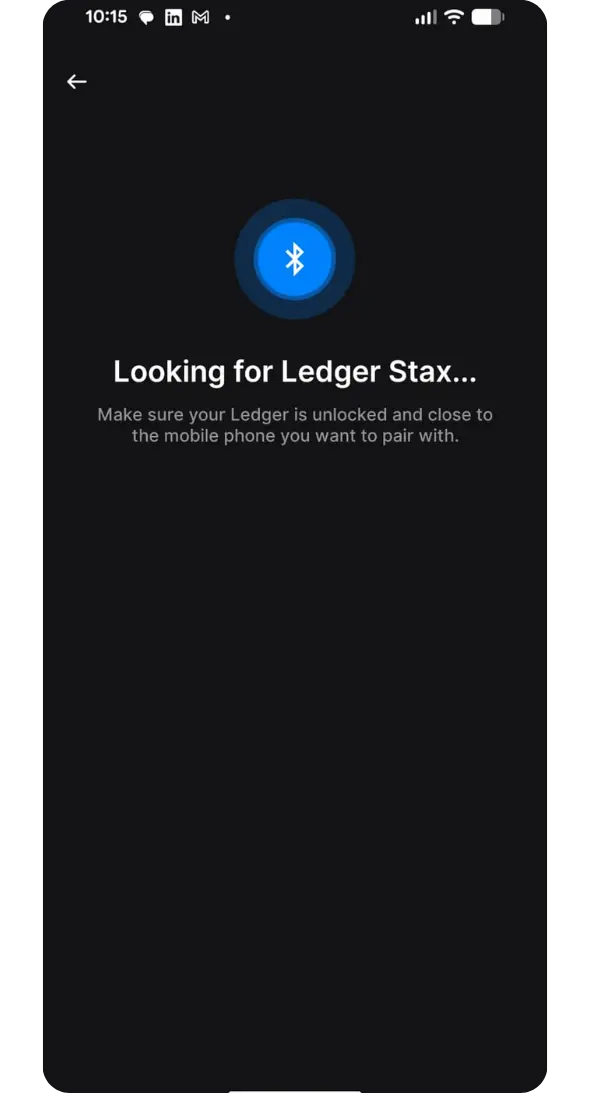 Connect Ledger device to ledger app via bluetooth