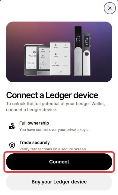 Connect Ledger device to ledger desktop app