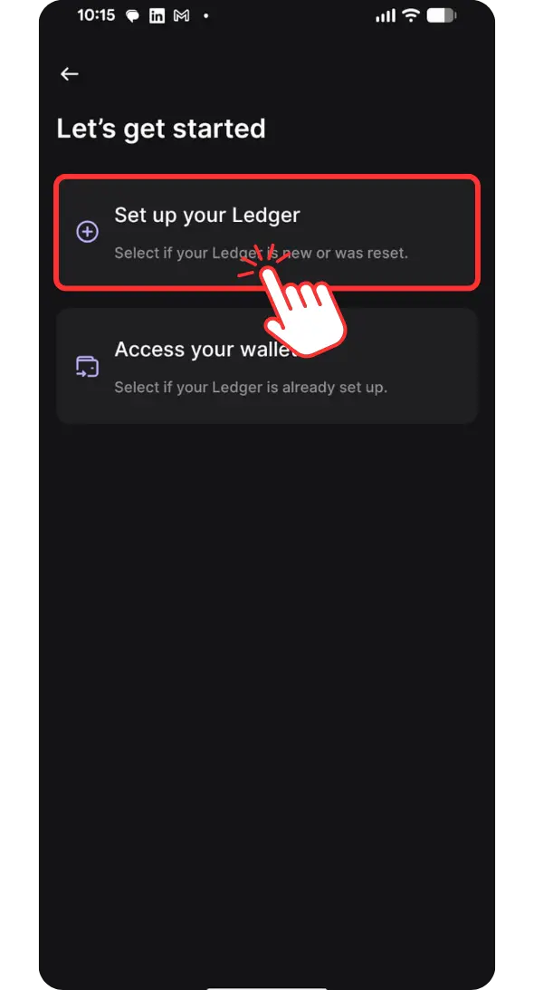 Set up your Ledger hardware wallet on mobile